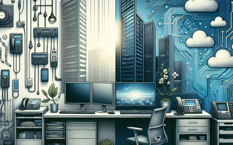 SIP Trunking vs. VoIP benefits for businesses – visual comparison of legacy PBX and modern cloud VoIP systems, highlighting key advantages.
