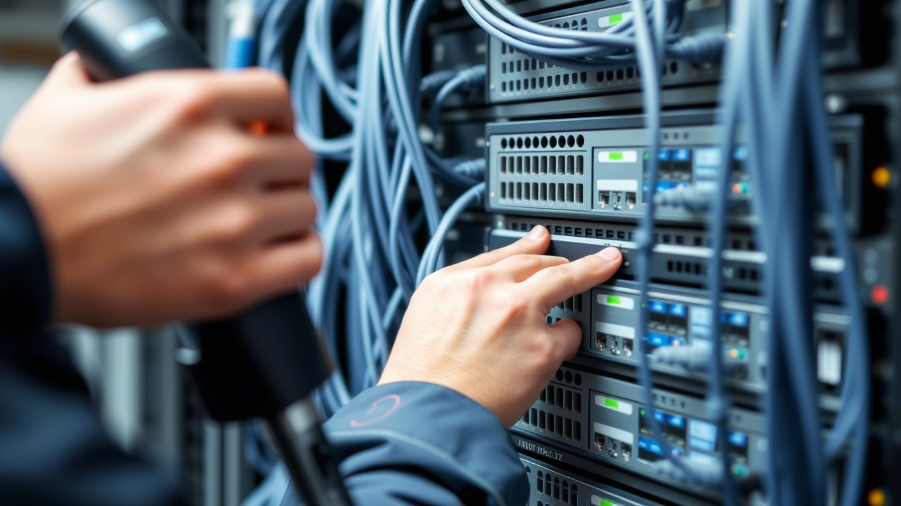 Close-up image of SIP trunking technology infrastructure demonstrating practical application and effectiveness for modern business communications