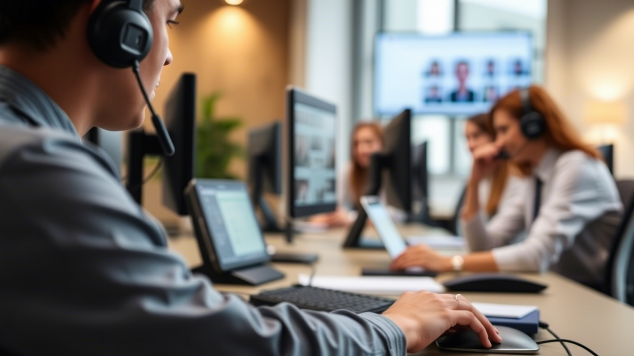 Close-up image of VoIP call center tools in use, demonstrating practical application and effectiveness.