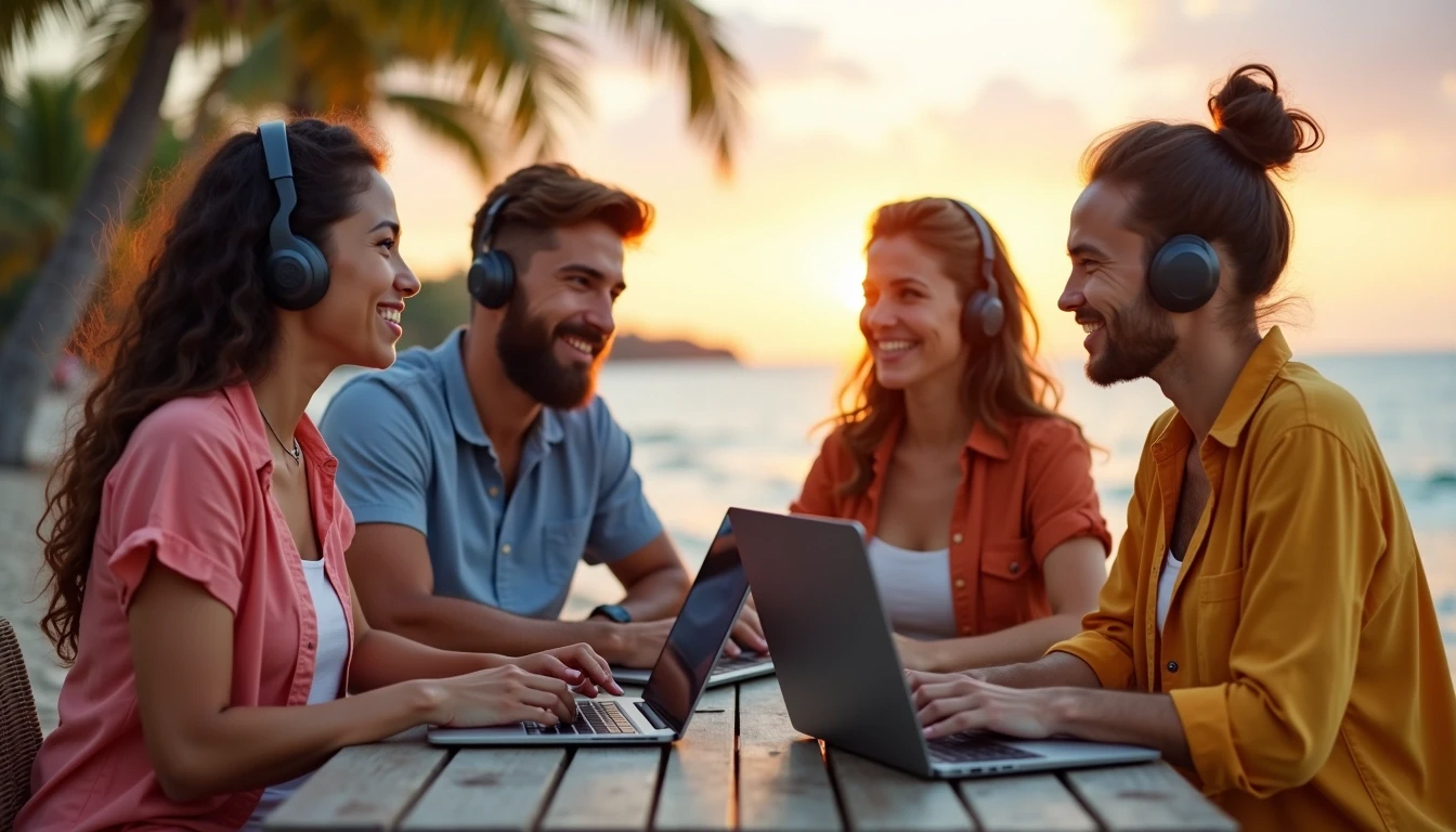 Distributed team using Hosted PBX for business calls from different locations