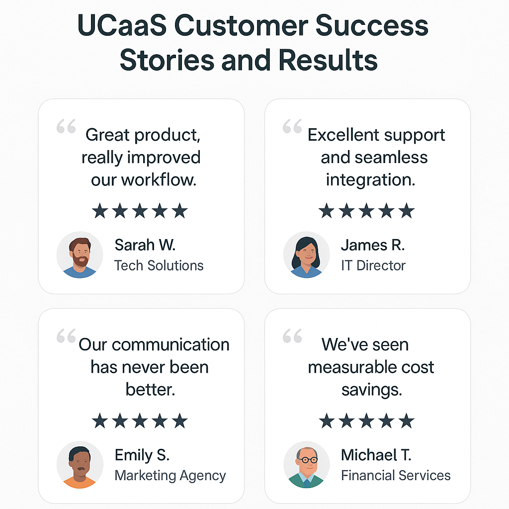  Close-up image of UCaaS success stories in use demonstrating practical application and customer satisfaction
