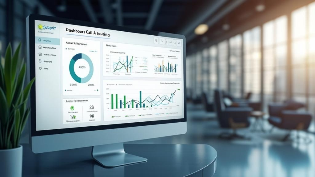 Auto-attendant dashboard interface showing call routing and analytics features for business communication efficiency
