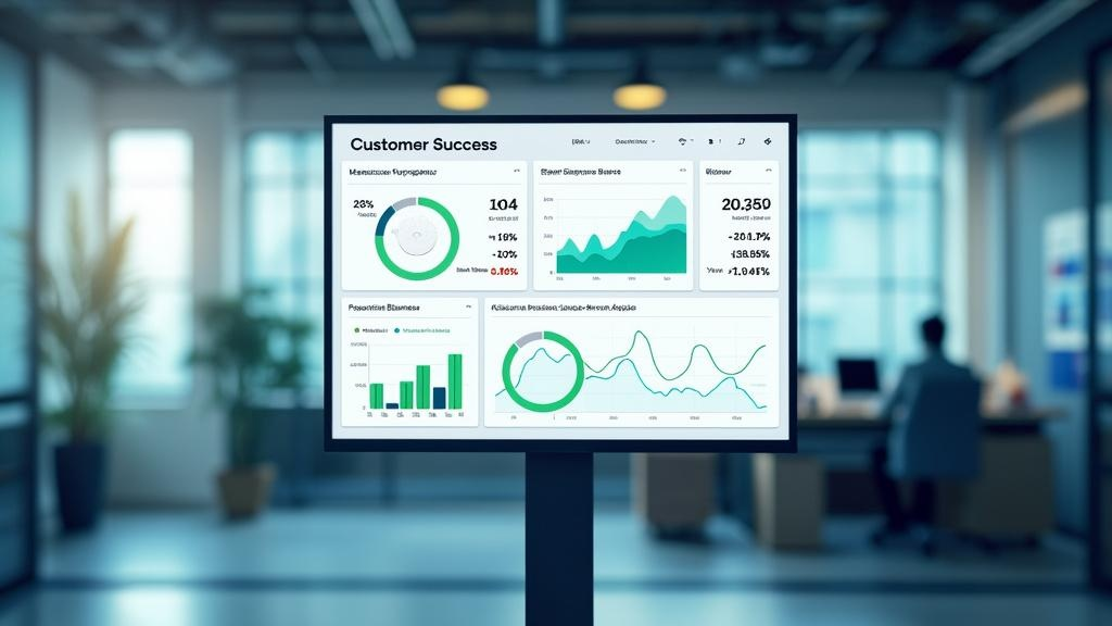 Dashboard displaying positive VoIP performance metrics and customer satisfaction scores for small business implementations