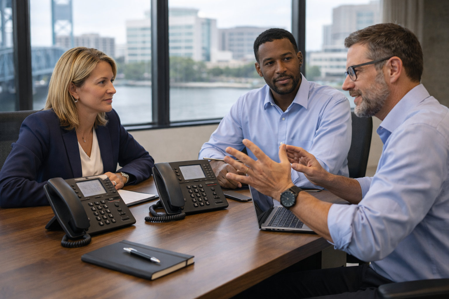 Jacksonville business office using VoIP phone system